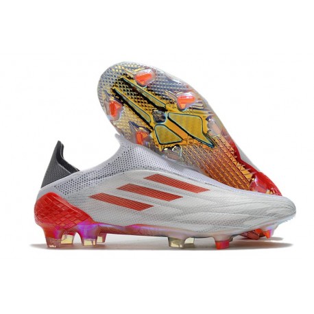 Fotbollsskor adidas X Speedflow+ FG Biały Żelazo Czerwony 