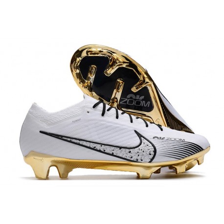 Nike Fotbollssko för gräs Zoom Mercurial Vapor Elite FG Vit Guld