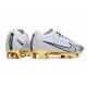 Nike Fotbollssko för gräs Zoom Mercurial Vapor Elite FG Vit Guld