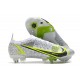 Nike Mercurial Vapor 14 Elite SG-Pro Unisex Silver Safari - Vit Svart Silver Neon