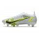 Nike Mercurial Vapor 14 Elite SG-Pro Unisex Silver Safari - Vit Svart Silver Neon