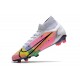 Nike Mercurial Superfly 8 Elite FG Dragonfly - Vit Silver Mörklila