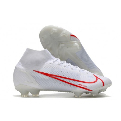 Nike Fotbollsskor Mercurial Superfly 8 Elite FG Vit Röd