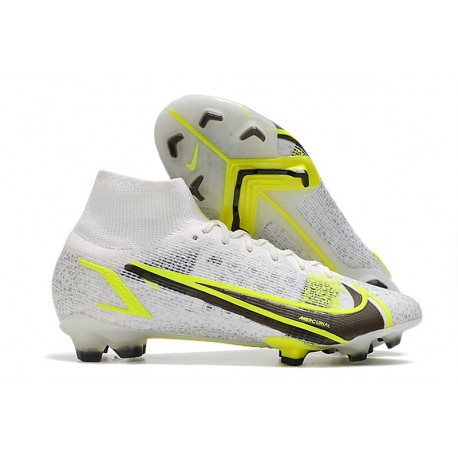 Nike Mercurial Superfly VIII Elite FG Silver Safari - Vit Svart Silver Neon