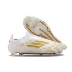 adidas F50 Elite Laceless FG Vit Guld
