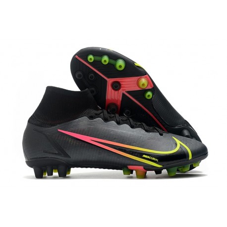Nike Fotbollskor Superfly 8 Elite Ag Black x Prism - Svart Gul Röd