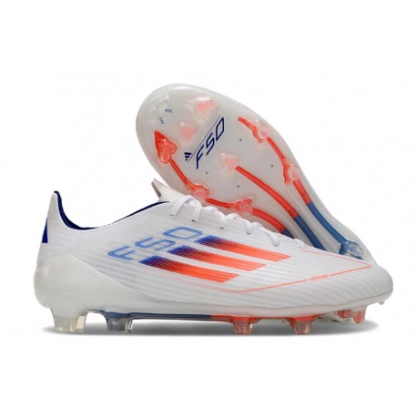 Skor adidas F50 Elite FG Vit Röd Blå