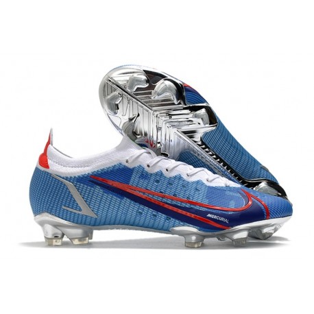 Nya Nike Mercurial Vapor 14 Elite FG Blå Röd Silver