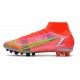 Nike Fotbollskor Superfly 8 Elite Ag Spectrum - Röd Silver
