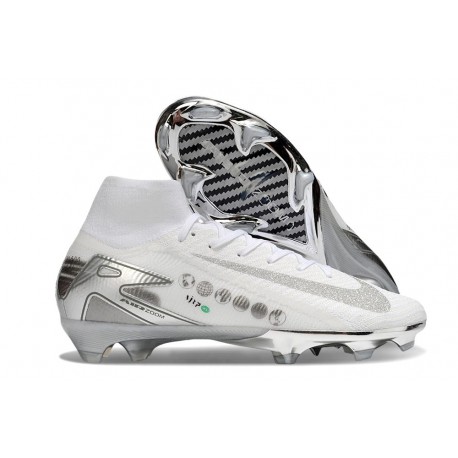 Nike Air Zoom Mercurial Superfly 10 Elite FG Vit Silver